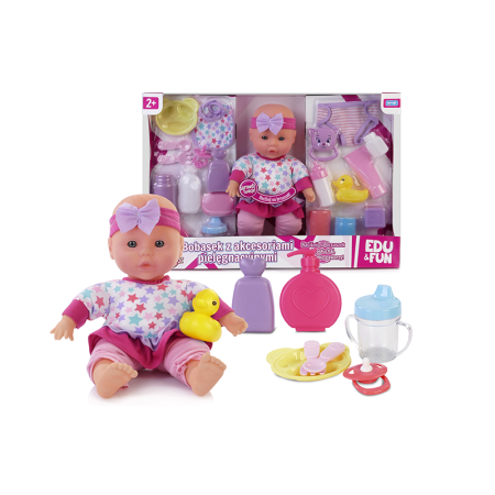 ARTYK 121692 Lalka EDU&FUN Bobasek z akcesoriami pielęgnacyjnymi 32 cm