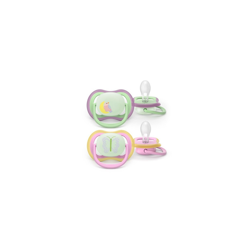 AVENT SCF376/29 Smoczek Air Night 6-18m 2 szt. księżyc/motyl