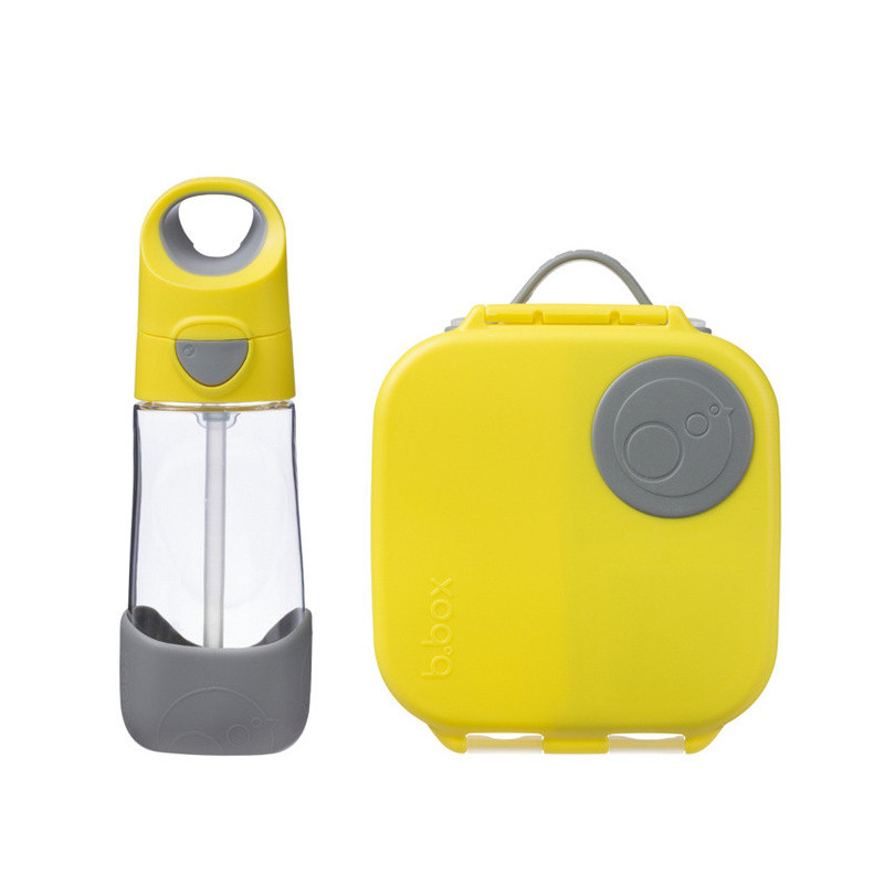 B.BOX 62061 Zestaw Mini Lunchbox + butelka tritanowa ze słomką 450ml Lemon Sherbet