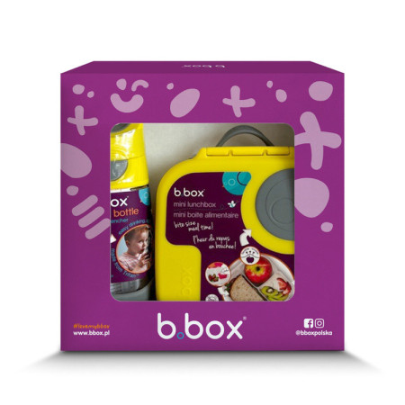 B.BOX 62061 Zestaw Mini Lunchbox + butelka tritanowa ze słomką 450ml Lemon Sherbet