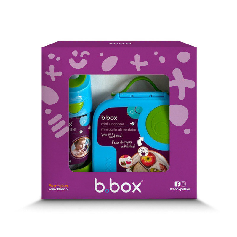 B.BOX 62085 Zestaw Mini Lunchbox+butelka tritanowa ze słomką 450 ml Ocean Breeze