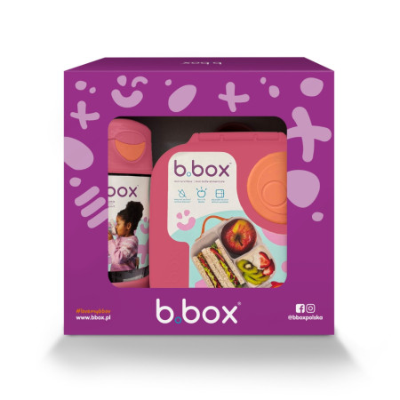 B.BOX 62412 Zestaw sportowy butelka tritanowa 450 ml + Mini Lunchbox Strawberry Shake