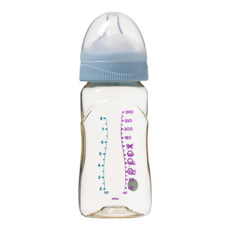 B.BOX BB00753 Butelka ze smoczkiem do karmienia niemowląt wykonana z PPSU 240 ml błękit