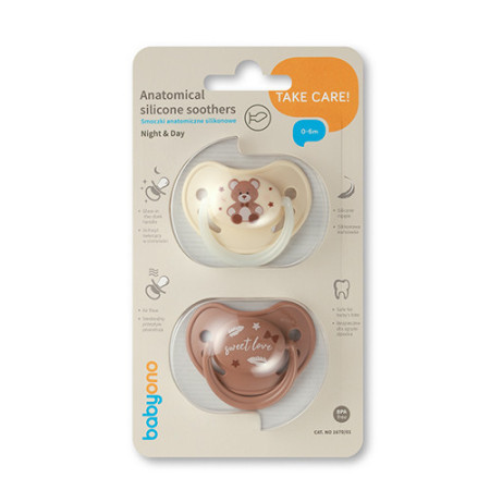 B.O.1670/01 Smoczki anatomiczne silikonowe 0-6m