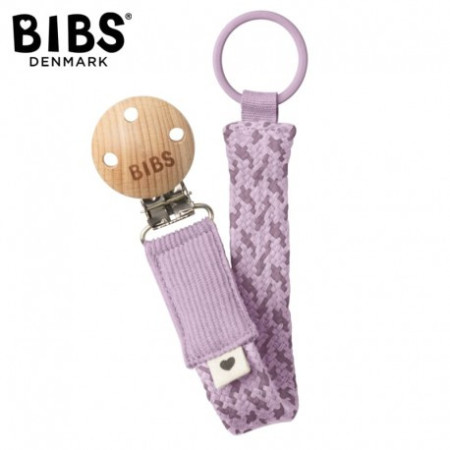 BIBS 9401111 PACIFIER BRAID zawieszka do smoczków 100% GOTS organic cotton Sky/Mauve WYPRZEDAŻ