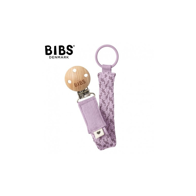 BIBS 9401111 PACIFIER BRAID zawieszka do smoczków 100% GOTS organic cotton Sky/Mauve WYPRZEDAŻ