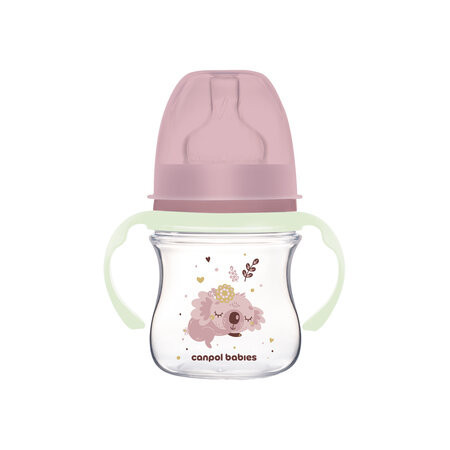 CANPOL 35/236 Butelka antykolkowa 120ml EasyStart Sleepy Koala różowa