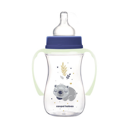 CANPOL 35/237 Butelka antykolkowa 240ml EasyStart Sleepy Koala niebieska