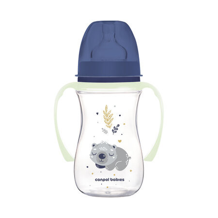 CANPOL 35/237 Butelka antykolkowa 240ml EasyStart Sleepy Koala niebieska