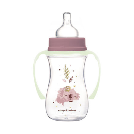 CANPOL 35/237 Butelka antykolkowa 240ml EasyStart Sleepy Koala różowa