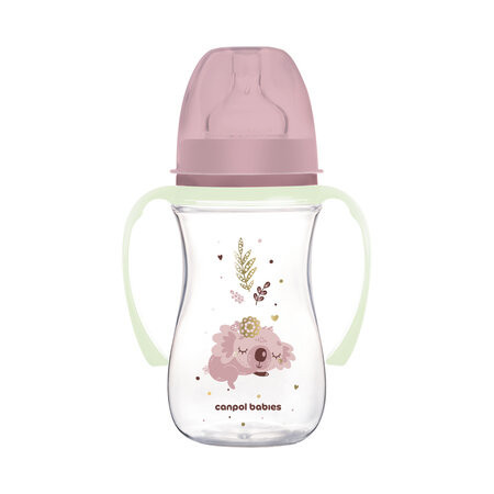 CANPOL 35/237 Butelka antykolkowa 240ml EasyStart Sleepy Koala różowa