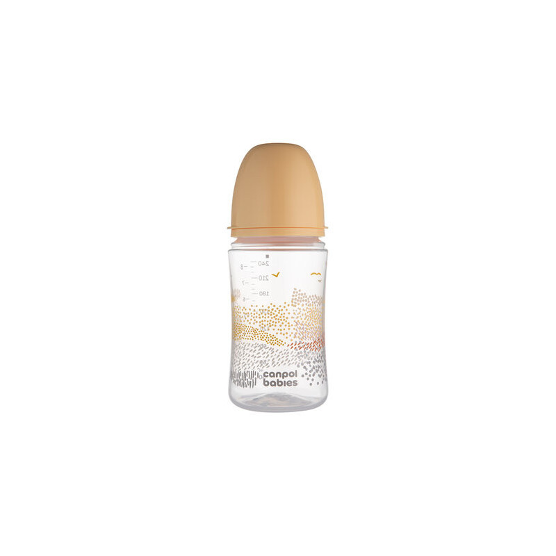 CANPOL 35/243 Butelka antykolkowa EasyStart 240ml MOUNTAINS beige