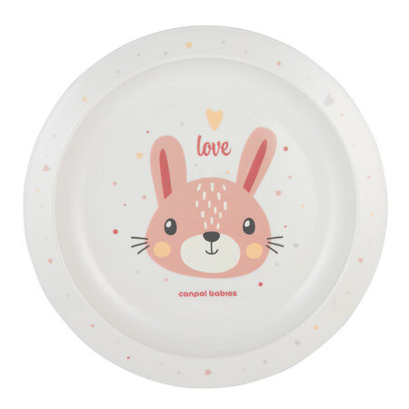 CANPOL 4/411_pin2 Talerz plastikowy Cute Animals róż