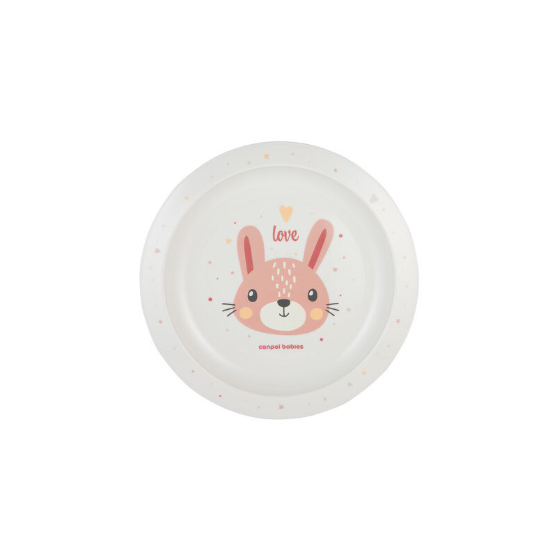 CANPOL 4/411_pin2 Talerz plastikowy Cute Animals róż