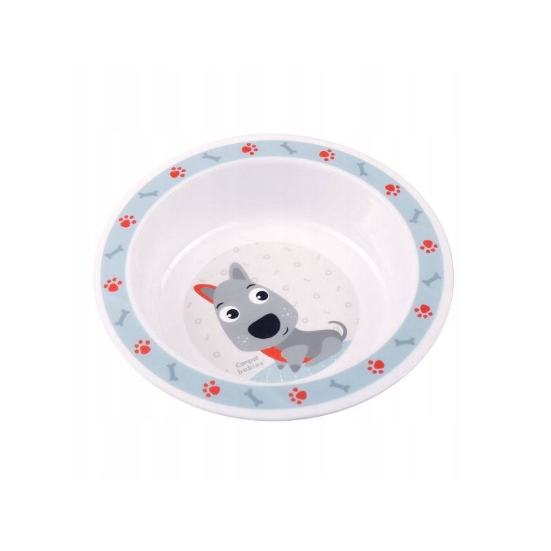 CANPOL 4/412 Miska plastikowa dla dziecka 270 ml Cute Animals blue