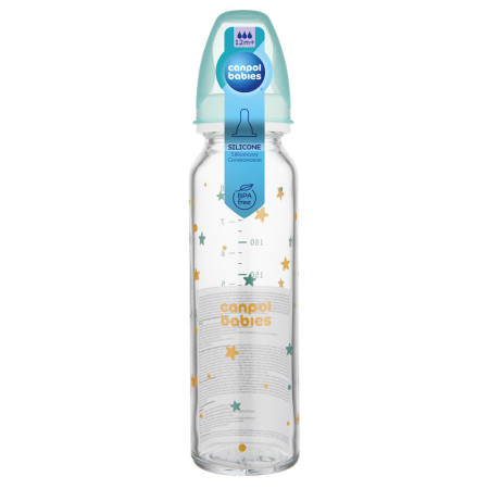 CANPOL 42/201 Butelka szklana 240ml.dekorowana