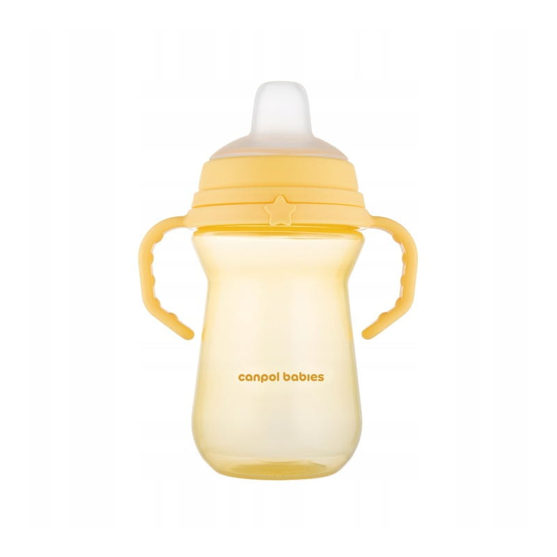 CANPOL 56/615 Kubek z silikonowym ustnikiem FirstCup 250ml żółty
