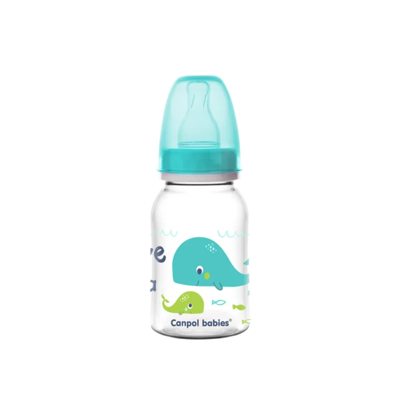CANPOL 59/300 Butelka wąska 120ml PP LOVE&SEA turkusowy