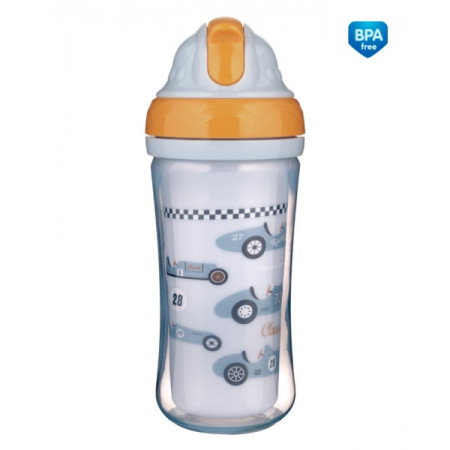 CANPOL 74/053 Bidon ze składaną rurką silikonową 260ml SAMOCHODY