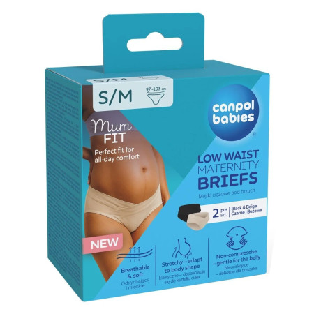 CANPOL 78/018 Mum fit majtki ciążowe pod brzuch rozmiar S/M 2 szt.