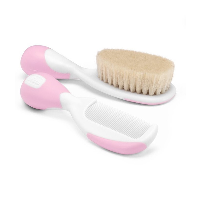 CHICCO 00006569100000 Szczotka+grzebień naturalne włosie róż