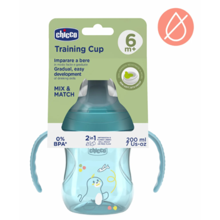 CHICCO 00006921250000 Kubek niekapek z twardym ustnikiem 200 ml 6m+