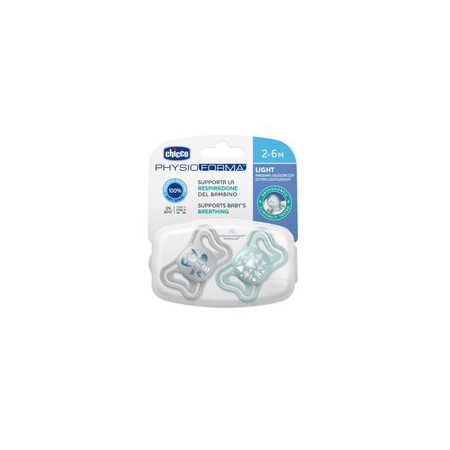 CHICCO 00071037210000 Smoczek PHYSIO LIGHT 2-6M sil 2 szt niebieski