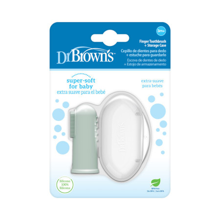 Dr.Browns HG126 Silikonowa szczoteczka do czyszczenia zębów z pudełkiem zielona