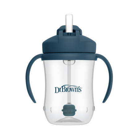 Dr.Browns TC91105 Kubek Pierwsza słomka 270ml granatowy +6m