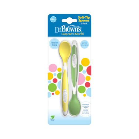 Dr.Browns TF011 Łyżeczki do karmienia żółto-zielone 2-pak