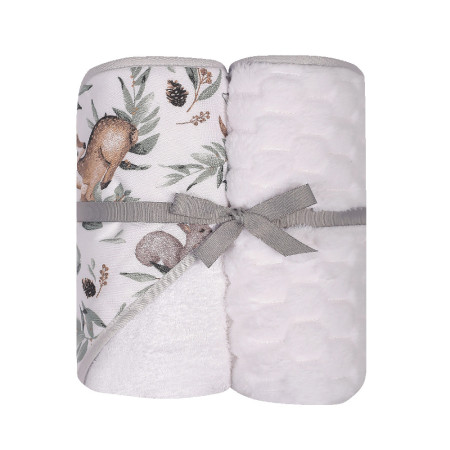 DUET BABY 547 Okrycie kąpielowe DRUK FROTTE 100x100 cm + kocyk KOSTKA 80x90 cm