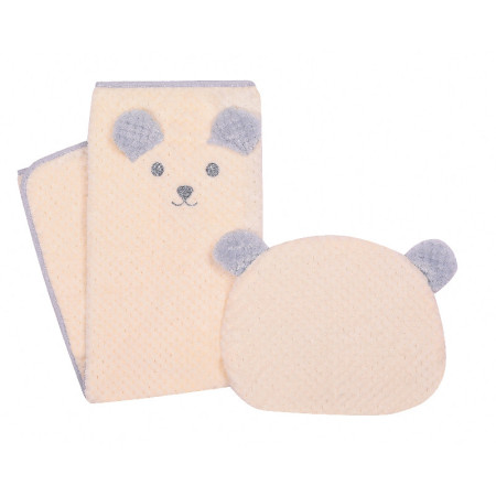 DUET BABY 693 Kocyk SOFT ANIMALS haft z poduszką 80x90