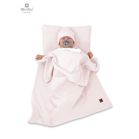 KIECZMERSKI Kocyk 75x100 cm MIMINU SOFT interlock bawełna 100% pudrowy róż