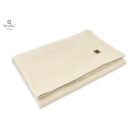 KIECZMERSKI Kocyk 75x100 cm MUŚLIN bawełna 100% ciepły beż