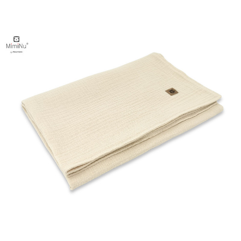 KIECZMERSKI Kocyk 75x100 cm MUŚLIN bawełna 100% ciepły beż