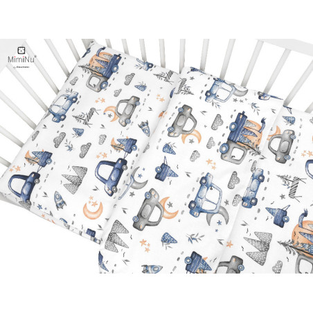 KIECZMERSKI Pościel C-2 100x135 cm MIMINU DESIGN Samochodziki niebieskie bawełna 100%
