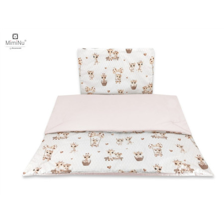 KIECZMERSKI Pościel C-2 100x135 cm MIMINU DESIGN Żyrafki beżowo-różowe bawełna 100%