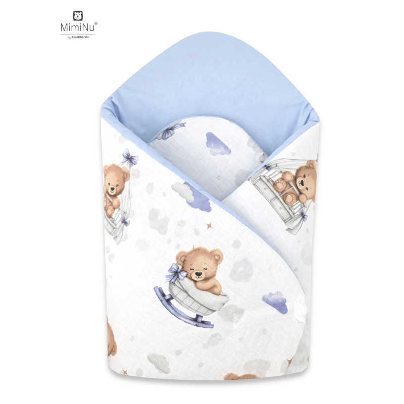 KIECZMERSKI Rożek usztywniony 75x75 cm MIMINU DESIGN Misiowe Sny błękit bawełna 100%