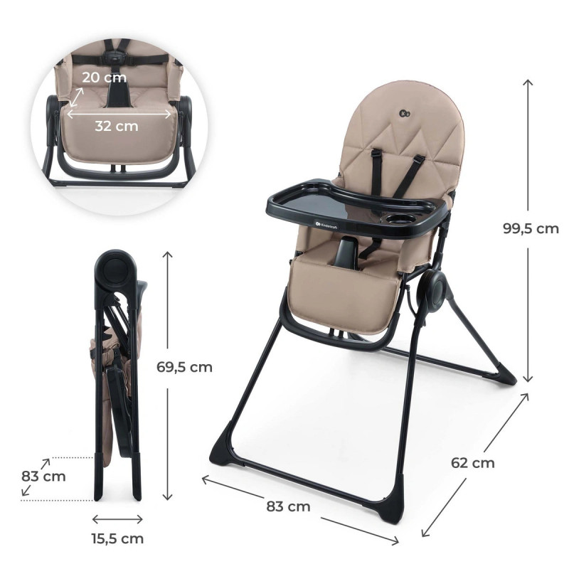 KINDERKRAFT Krzesełko do karmienia BINCI beige