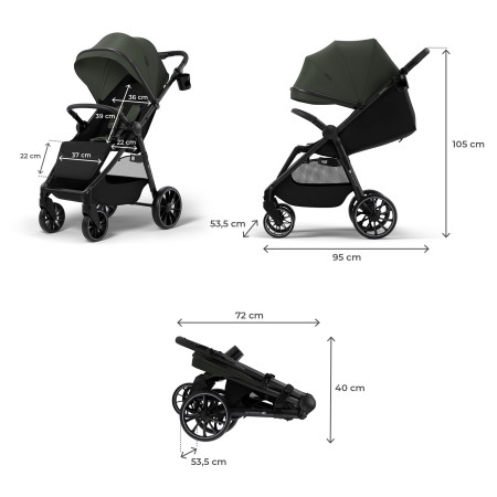 KINDERKRAFT Wózek spacerowy GRANDE 2 mystic green