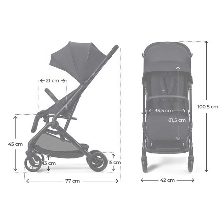 KINDERKRAFT Wózek spacerowy INDY 3 Coal Black