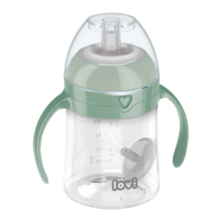LOVI 35/364 Pierwszy kubek z obciążoną słomką 150ml. Green