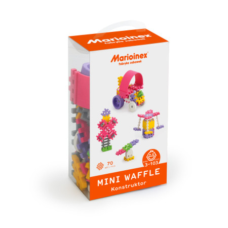 MARIOINEX 902813 Klocki waffle mini 70 szt. Konstruktor (dziewczynka)