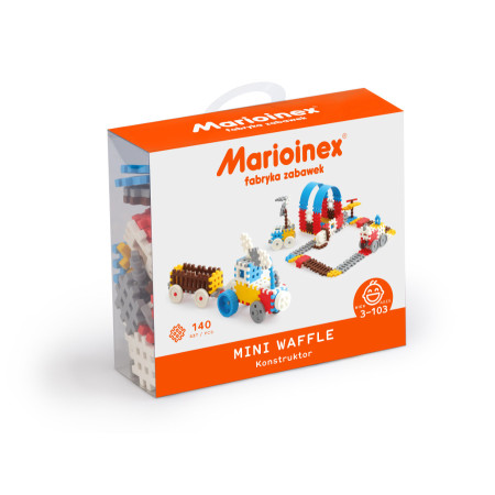 MARIOINEX 902820 Klocki waffle mini 140 szt. Konstruktor (chłopak)