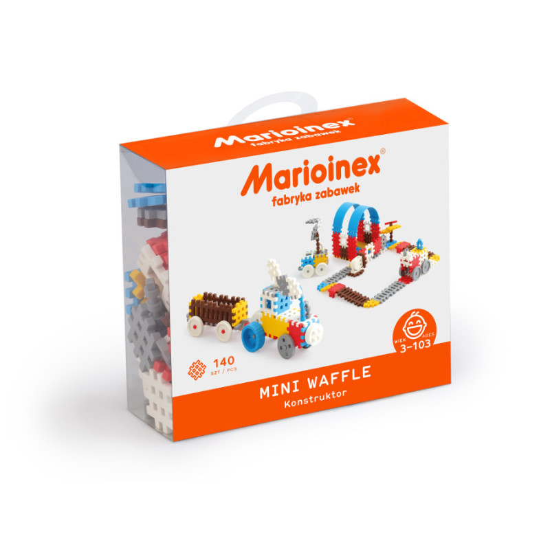 MARIOINEX 902820 Klocki waffle mini 140 szt. Konstruktor (chłopak)