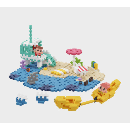 MARIOINEX 903155 Klocki waffle mini - plaża 148 el.