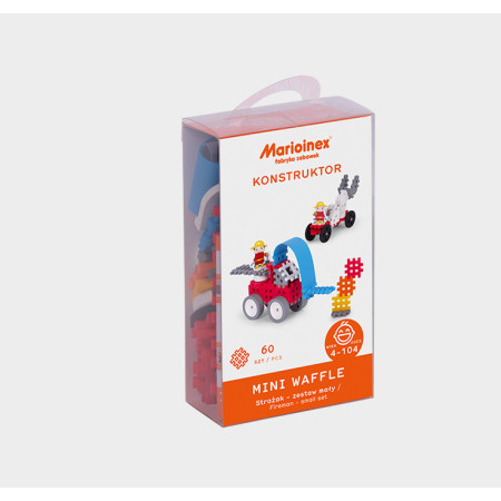 MARIOINEX 903780 Klocki waffle mini Strażak mały (blister)