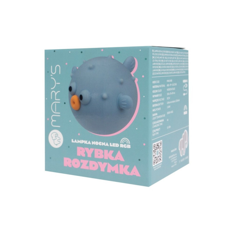 MARY'S MW61488 Lampka nocna LED Rybka rozdymka niebieska