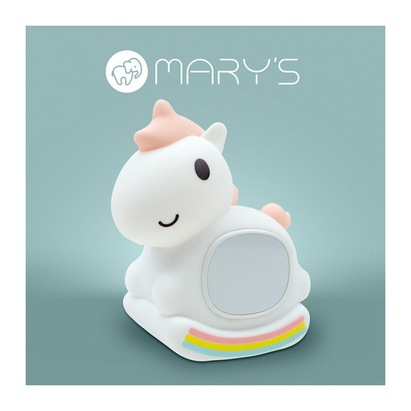 MARY'S MW61638 Lampka nocna z budzikiem Jednorożec na biegunach