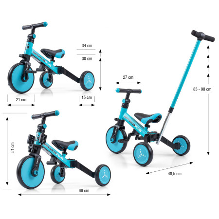 MILLY MALLY 5305 Rowerek 4w1 OPTIMUS Plus blue